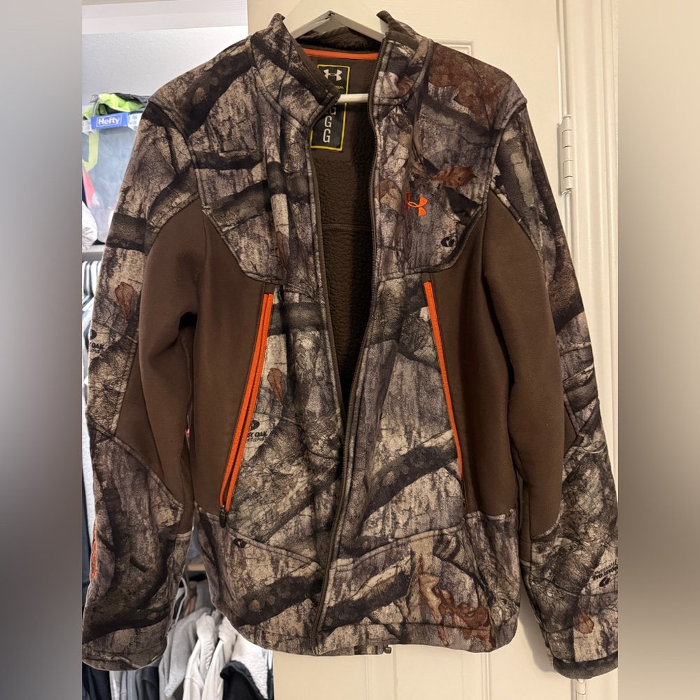 Under Armour Men's Performance Camo Jacket - Brown and Orange